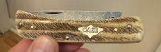 Case XX USA 2023 Vintage Bone Damascus 77461 Sod Buster Jr Pocket Knife
