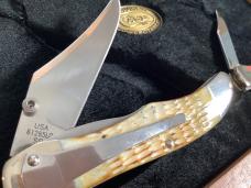 Case xx, 3 Knife set, Tiny Hunter, Mid Folder And Folding Hunter w/ Bone handles -NOS