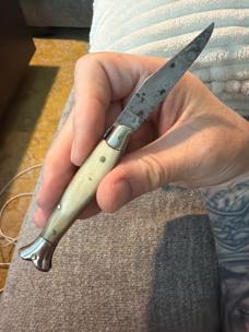Vintage 16cm White Horn Fish Picklock