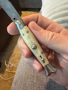 Vintage 16cm White Horn Fish Picklock