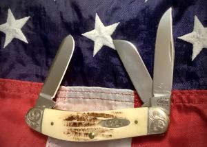 Case xx 2001 Sowbelly Stockman Mdl VTB6339 SS w Vintage Bone Handles  Scrolled Bolsters -NOS