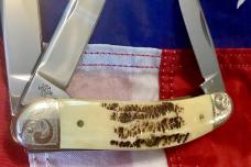 Case xx 2001 Sowbelly Stockman (Mdl# VTB6339 SS) w/ Vintage Bone Handles + Scrolled Bolsters -NOS