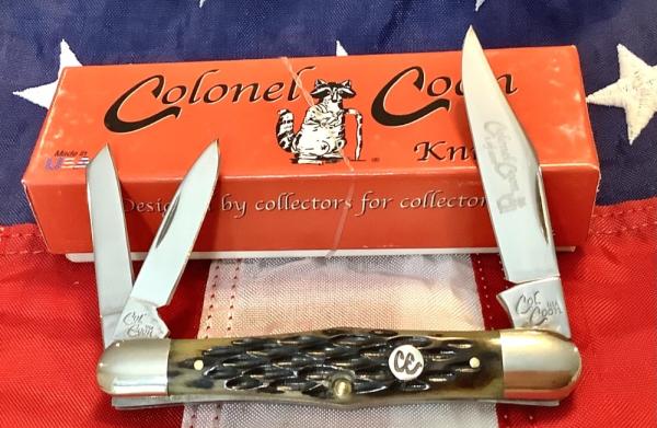 Colonel Coon (by Queen) Whittler Pocket Knife w/ Sweet Black Cherry Bone Handles -NOS & 1 of 400 Colonel Coon (by Queen) Whittler Pocket Knife w/ Sweet Black Cherry Bone Handles -NOS & 1 of 400