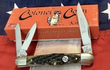 Colonel Coon (by Queen) Whittler Pocket Knife w/ Sweet Black Cherry Bone Handles -NOS & 1 of 400