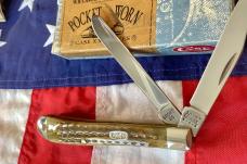 Case xx 2000 Slimline Trapper (Mdl# 62048 SS) w/ Fantastic Green Bone Handles -NOS