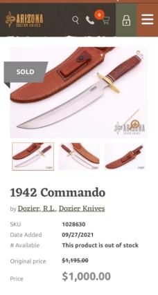 Bob Dozier 1942 Cammando rare