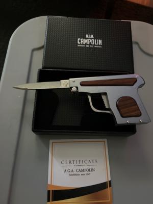 AGA CAMPOLIN Gun knife Switchblade NIB