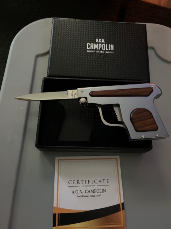 AGA CAMPOLIN “Gun” knife Switchblade NIB AGA CAMPOLIN “Gun” knife Switchblade NIB