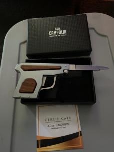 AGA CAMPOLIN “Gun” knife Switchblade NIB 