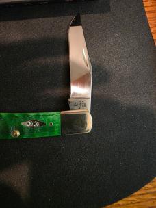 Case Axe Handle Gator Jigged Bright Green Bone 11445