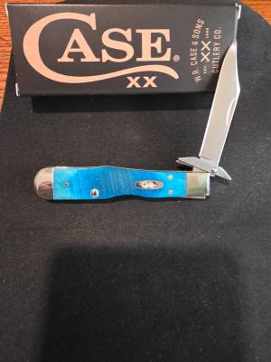 Case Cheetah Cub Sawcut Jigged Caribbean Blue Bone 25578