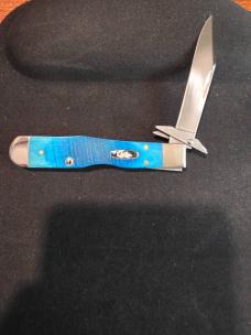 Case Cheetah Cub Sawcut Jigged Caribbean Blue Bone 25578