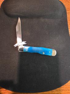 Case Cheetah Cub Sawcut Jigged Caribbean Blue Bone 25578