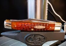 1970 Case XX 10 Dot Large Stockman 6392 Red Bone Show Side / Red & Tan Pile Side Bone