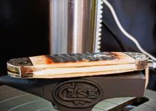 2008 Case XX Elephant Toe Engraved Bolsters Case Classics 6250 #130 of 200 Brown Rodgers Bone