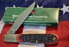 Case xx 2001 Big ole Grand Daddy Barlow (Mdl# 6143) w WOWZER Cranberry Bone Handles +Silver Script