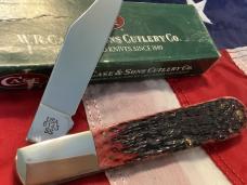 Case xx 2001 Big ole Grand Daddy Barlow (Mdl# 6143) w WOWZER Cranberry Bone Handles +Silver Script