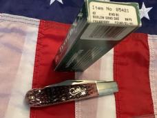 Case xx 2001 Big ole Grand Daddy Barlow (Mdl# 6143) w WOWZER Cranberry Bone Handles +Silver Script