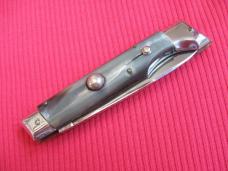 Vintage Italian INDIANA 8" Slant Bolster HORN Switchblade Knife - NOS