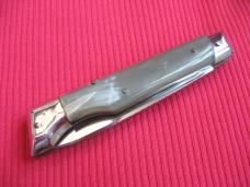 Vintage Italian INDIANA 8" Slant Bolster HORN Switchblade Knife - NOS