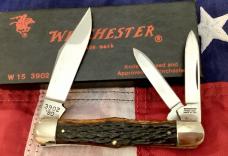 1990 Winchester Balllon Whittler (Mdl# 3902) w/ Nice Brown Bone Handles. -NOS in Orig Box