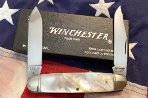 1991 Winchester Moose Knife Mdl 2991 P w Super Fiery Mother of Pearl Handles -NOS n orig box