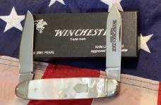 1991 Winchester Moose Knife (Mdl# 2991 P) w/ Super Fiery Mother of Pearl Handles -NOS n orig box
