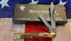 1991 Winchester GunStock Knife (Mdl# 2978 S) w/ Great Stag Handles -NOS in Orig box
