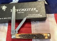 1991 Winchester GunStock Knife (Mdl# 2978 S) w/ Great Stag Handles -NOS in Orig box