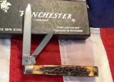 1991 Winchester GunStock Knife (Mdl# 2978 S) w/ Great Stag Handles -NOS in Orig box