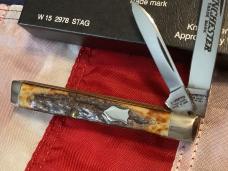1991 Winchester GunStock Knife (Mdl# 2978 S) w/ Great Stag Handles -NOS in Orig box