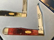 Case xx Cheetah Set (Mdl# 6111 1/2 SS) w/ Red & Green Bone Handles -NOS in Orig box