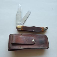 Vintage Schrade USA 25OT Old Timer Folding Hunter Knife 2-Blade w/ Leather Sheath