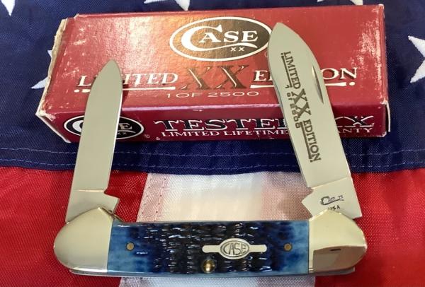Case xx 1998 Canoe w/ Great Blue Bone Handles (mdl# 62131 SS) with Limited Edition Blade Etch -NOS