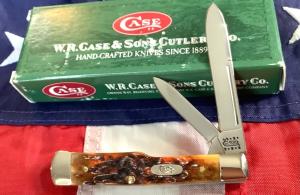 Case xx 2000 Gunstock 6215 SS w Autum Peachseed Bone Handles -NOS orig box