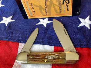Robeson ShurEdge 1 of 100 Canoe Knife w Green Bone Handles -NOS in orig box amp Minty 