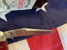 One of 100, 2006 Schatt & Morgan Lg Muskrat Knife w/ Nice Burgendy Bone Handles -NOSin orig box