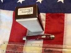 One of 100, 2006 Schatt & Morgan Lg Muskrat Knife w/ Nice Burgendy Bone Handles -NOSin orig box