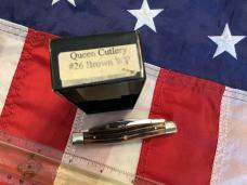 1 of 65, Queen *Dan Burke* 2007 Stockman (MDL# Burke 26) w/ Sweet Brown Winter Bottom Bone Handles