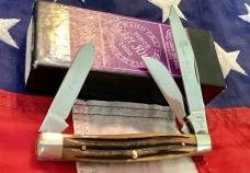 1 of 65, Queen *Dan Burke* 2007 Stockman (MDL# Burke 26) w/ Sweet Brown Winter Bottom Bone Handles