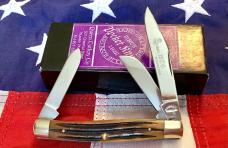 1 of 65, Queen *Dan Burke* 2007 Stockman (MDL# Burke 26) w/ Sweet Brown Winter Bottom Bone Handles