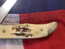 Case xx 2001 Tiny Hunter (Mdl# THV62165 SS) w/ Vintage Bone Handles + Scrolled Bolsters -NOS