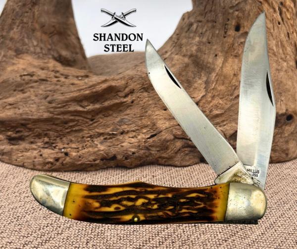 CAMILLUS SWORD BRAND USA #26 FOLDING HUNTER 2 BLADE POCKET KNIFE STAGLON (40) CAMILLUS SWORD BRAND USA #26 FOLDING HUNTER 2 BLADE POCKET KNIFE STAGLON (40)