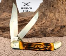 CAMILLUS SWORD BRAND USA #26 FOLDING HUNTER 2 BLADE POCKET KNIFE STAGLON (40)