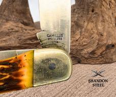 CAMILLUS SWORD BRAND USA #26 FOLDING HUNTER 2 BLADE POCKET KNIFE STAGLON (40)