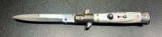 New "Dolphins" 7" Picklock Stiletto, White Pearlex, Maniago Italy