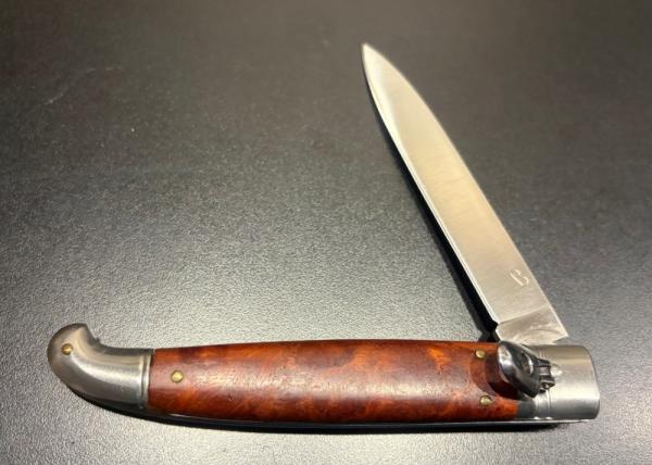 Vintage AB Bird Beak Leverlock, Maple Burlwood Scales