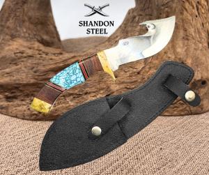 Outdoor Hunting amp Skinning LCO Full Tang Knife Gut Hook Leather Sheath 21