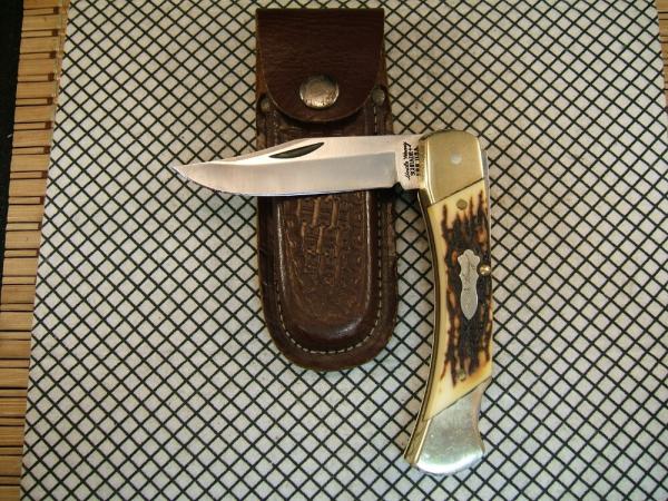 SCHRADE UNCLE HENRY LB8 PAPA BEAR VINTAGE U.S.A. LOCK BACK POCKET KNIFE IN GREAT CONDITION & SHEATH SCHRADE UNCLE HENRY LB8 PAPA BEAR VINTAGE U.S.A. LOCK BACK POCKET KNIFE IN GREAT CONDITION & SHEATH