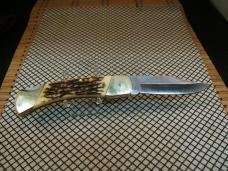 SCHRADE UNCLE HENRY LB8 PAPA BEAR VINTAGE U.S.A. LOCK BACK POCKET KNIFE IN GREAT CONDITION & SHEATH